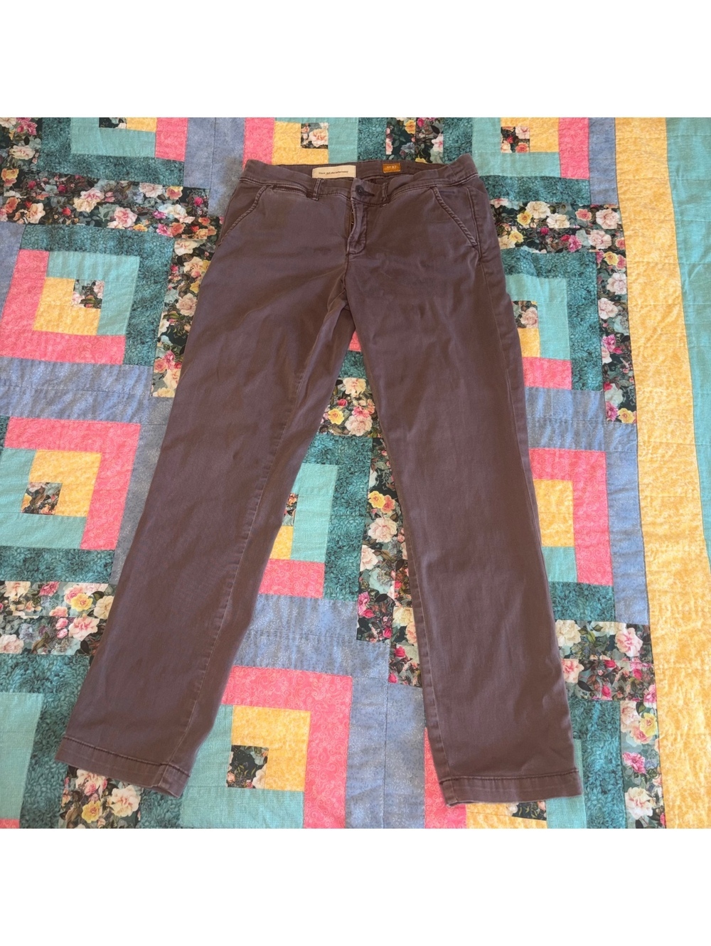 PILCRO No. 27 Hyphen Womans Straight 32 x 30 Gray/purple Tinted Denim Pants